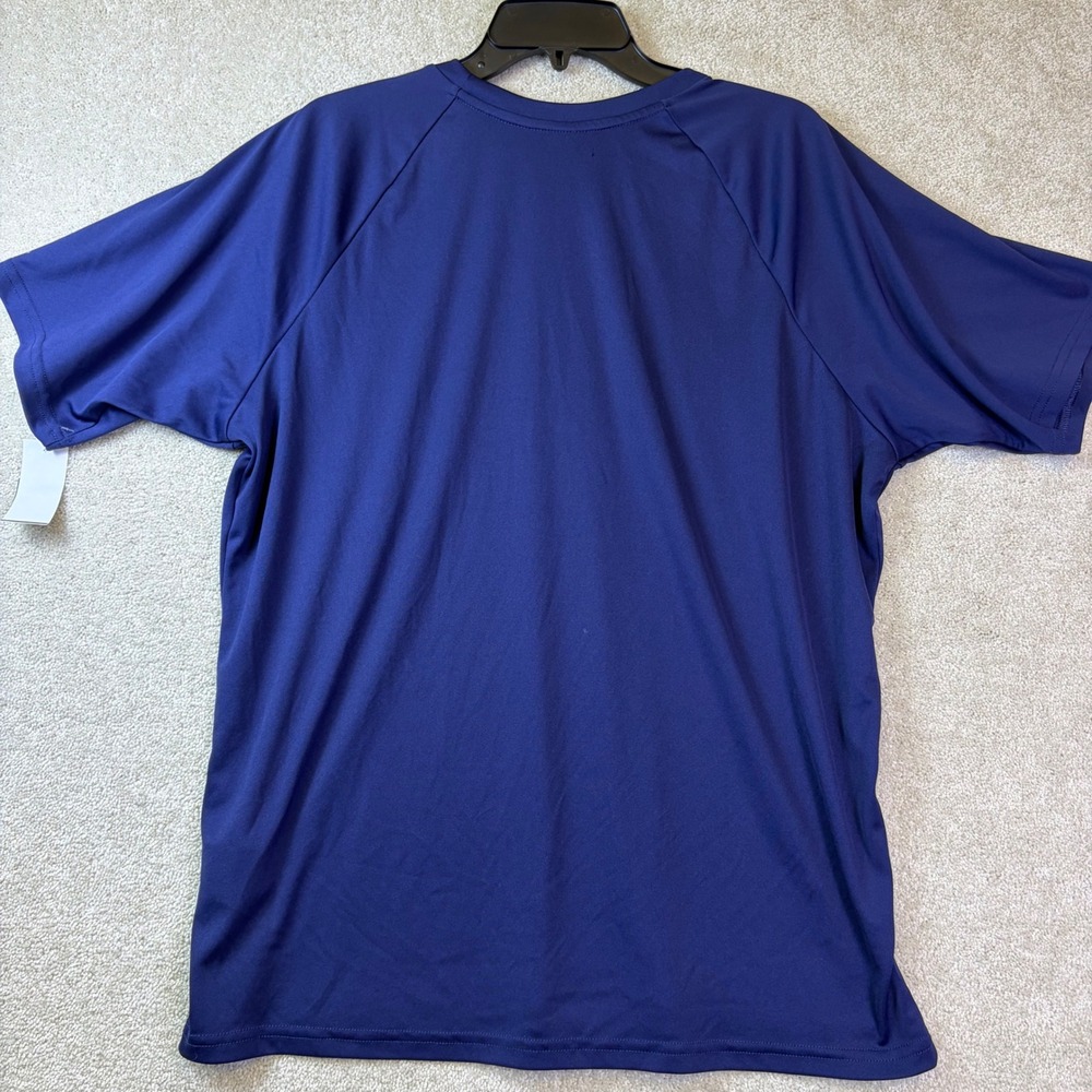 Nike Swim Rash Guard Mens Large Blue Dri-Fit UPF 40+ Short Sleeve Shirt NESSA586 - Picture 2 of 9